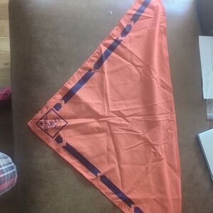 Kids Orange Triangle Bandana Scarf with Navy Graphic